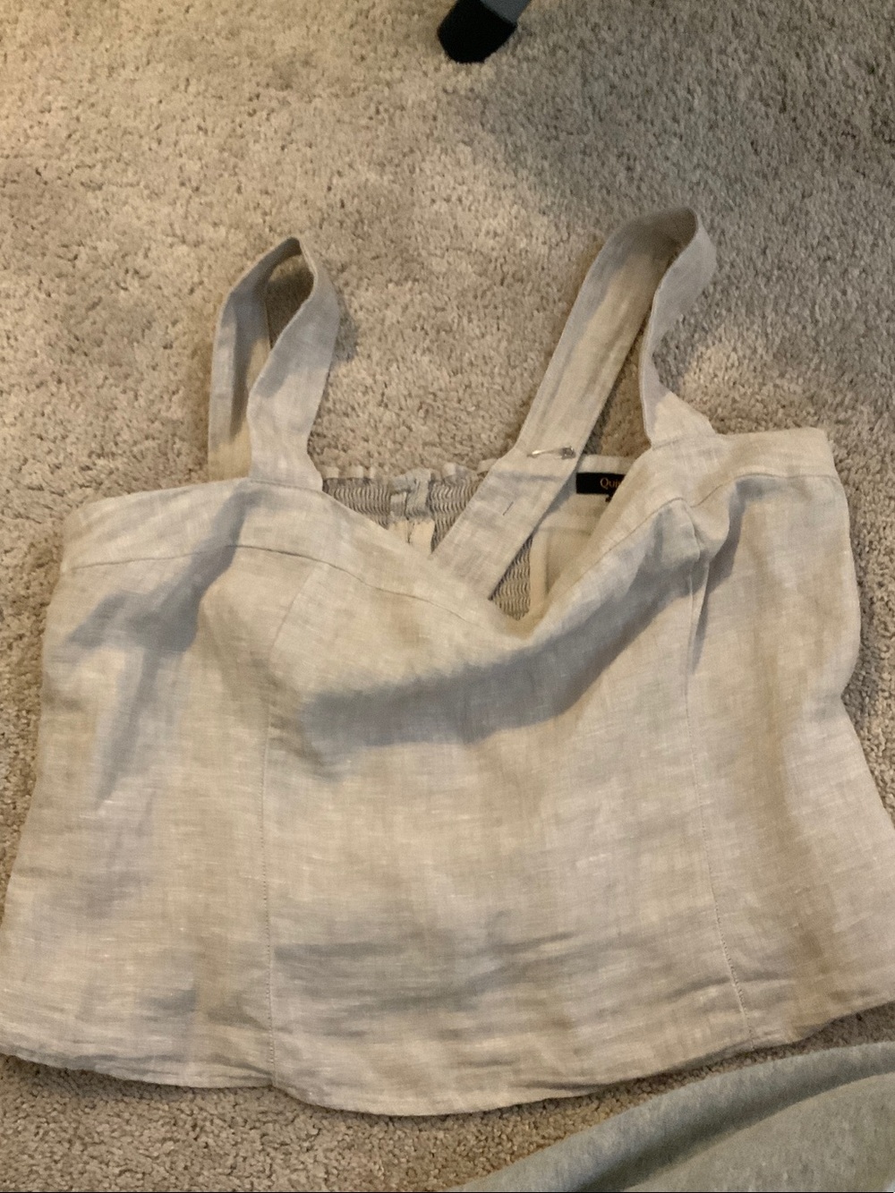 Quince Light Beige Linen-Blend Camisole